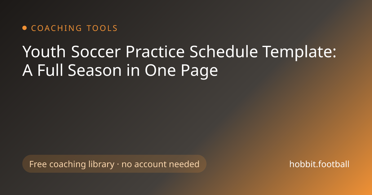 Youth Soccer Practice Schedule Template: Full Season on One Page ...