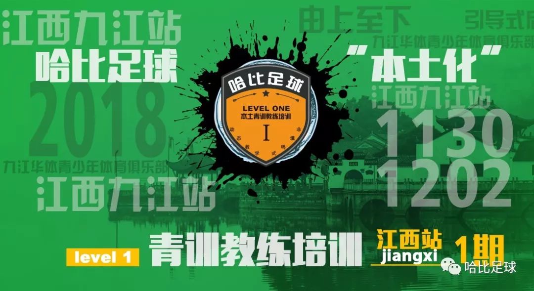 【11月30日~12月2日】江西九江站 Level 1 | 哈比足球“本土化”青训教练培训 · 第26期